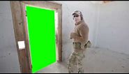 breaching a door (green screen)