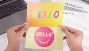 Kosiz 120 Pcs Hello Postcards 4 x 6 Inch Postcards Positive Greeting Cards Blank Cards Gift for Mailing Kids Adults Employee, 12 Styles