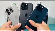 iPhone 15 Pro Natural vs Blue vs Black Titanium Color Comparison