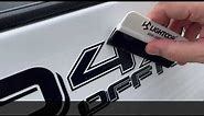 How to apply truck bed decals? TRD Offroad 4x4 sticker installation