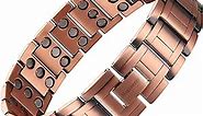 MagEnergy 3X Magnetic Copper Bracelet for Men,99.99% Pure Copper Magnetic Therapy Bracelets with Ultra Strength Magnets,9.0''Adjustable Wristband with Sizing Tool Jewerly Gift