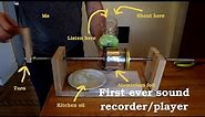 DIY phonograph - sound recorder/player from aluminium foil and wood