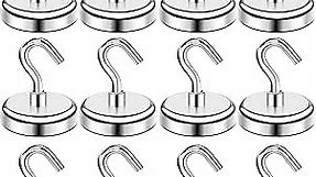 BAVITE Heavy Duty Magnetic Hooks,118 LBS（12pack） mikede Strong Neodymium Magnet Hook for Home, Kitchen, Workplace, Office and Garage, 32mm(1.26inch) in Diameter