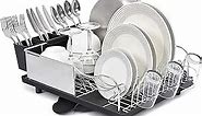 TOOLF Dish Rack,304 Stainless Steel Dish Drying Rack for Kitchen Counter, Dish Drainer for Large Capacity,Black…