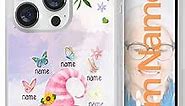 Mom Cute Phone Cases with Name Pink Flower Butterfly Cover for Mother's Day for iPhone 11 12 13 14 15 Pro Max Plus Mini | for Samsung Galaxy S21 S22 S23 Ultra Plus - Clear Case
