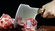 BLADESMITH Meat Cleaver Butcher Axe Bone Chopper Heavy Duty - 6.3'' Bone Cutting Knife Bone Breaker, Stainless Steel Thicken Blade & Pear Wood Handle, Slaughterhouse Looks Manly,2024 Gifts