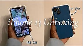 iPhone 13 unboxing (blue, 128 gb) + set up and accessories ✨🌊 2021 | Lauryn Amini