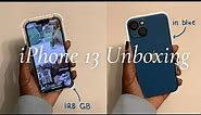 iPhone 13 unboxing (blue, 128 gb) + set up and accessories ✨🌊 2021 | Lauryn Amini