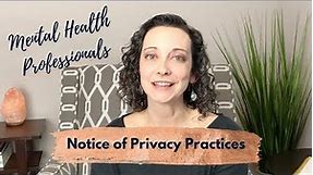 Free Notice of Privacy Practices Form for Mental Health Clinicians