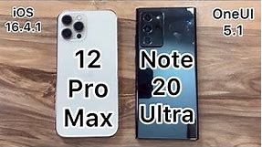 iPhone 12 Pro Max vs Samsung Galaxy Note 20 Ultra / iOS 16.4.1 vs OneUI 5.1