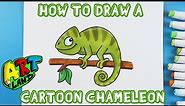 How to Draw a CARTOON CHAMELEON!!!