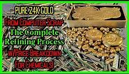 24K Gold Refining from Computer Parts - the Complete Process + Chemicals Cost