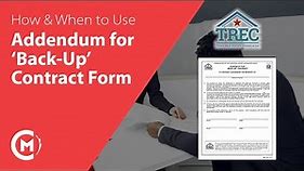 How & When to Use TRECs 'Addendum for Back-Up Contract' | Texas Real Estate | TREC Form No. 11-7
