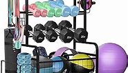 Weight Rack for Dumbbells, Dumbbell Rack Home Gym Storage Stand for Yoga Mat Kettlebells and Strength Training Fitness Equipment, Weight Holder Rack for Dumbbells with Wheels