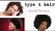 The difference between 4A 4B and 4c type hair