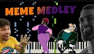 11 Memes in 111 Seconds│Piano Medley