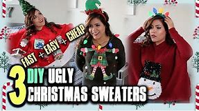 DIY ugly Christmas sweater LAST MINUTE ideas (FAST + EASY + CHEAP)