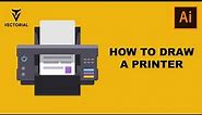 How to Draw a Printer vector in Adobe Illustrator