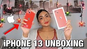 iPHONE 13 RED UNBOXING + FIRST IMPRESSIONS