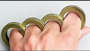 Folding self defense brass knuckle rings