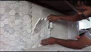How to Install Backsplash In Kitchen (3 inch Hexagon Mosaic Tile)
