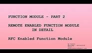 Function Module - Part 2 - Remote Enabled Function Module RFC Table Parameters