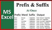 How to add both prefix and suffix at a time in Microsoft excel