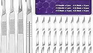 44 PCS 40 Scalpel Blades with #10#11#15#22 Scalpels Surgical Sterile Blades Including Four Handle,Laboratory Blade-Lab Knives- Carving Blades with Handle-Art Blades Practicing Cutting-Crafts & More