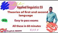 Applied linguistics S5: explanations with examples, the whole course. watch and pass exams easy