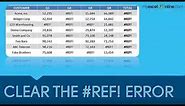 How to clear a #REF! Error in Excel