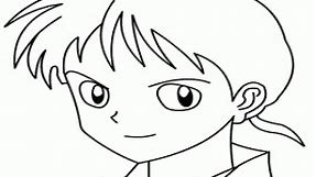 Miroku, a Inuyasha character coloring page printable game
