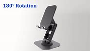 2PCS Cell Phone Stand, 360 Degrees Rotation Multi-Angel Adjustable Fully Foldable Compatible with iPhone 15 14 13 Pro Max Android Smartphones(Black&Black)