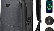 MATEIN Anti Theft Hard Shell Laptop Backpack 15.6 Inch, Waterproof Expandable Business Backpack Lock for Men, Sturdy Travel College Daypack, Black