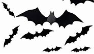 VEYLIN 48Pcs Bat Wall Decor Sticker, Mixed Size Black Bat Wing Wall Decoration for Halloween Party Favors