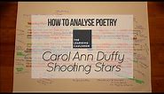 Carol Ann Duffy's "Shooting Stars" | How to Analyse Poetry