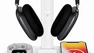 Headphone Stand with 4 in 1 Wireless Charger -Headset Holder & Station Dock for Apple Watch, AirPods Max/Pro/2/ iPhone 13/12/11, LG, Samsung Galaxy, Huawei Phone, and All Headphones Size (White)