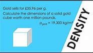 Calculate the Density of Gold - WORKED EXAMPLE - GCSE Physics