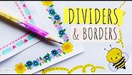 BORDER DESIGNS ON PAPER 💜 DIVIDERS & FLORAL BORDERS FOR SCHOOL PROJECTS 💛 How to DRAW a cute BEE