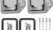 Truck Tool Box Latch Replacement Stainless Steel Toolbox Paddle Lock Replacement Handle with Keys for Truck, RV, Trailer, UTV, ATV Box (2 Pack)