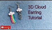 3D Cloud bead fringe earring tutorial