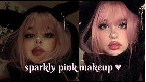pink & sparkly dolly makeup ♡