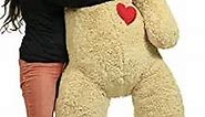 Giant 5 Foot Teddy Bear 60 Inch Soft Plush Animal, Heart on Chest to Express Love for Valentine's Day or Any Day