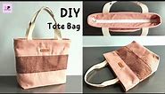 Easy Zipper Tote Bag Tutorial | Recessed Zipper Tote Bag