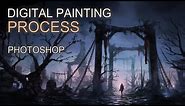 Digital Painting - Dark Fantasy I Landscape Concept Art - Timelapse