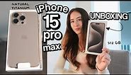 iPhone 15 Pro Max UNBOXING & First Impressions (case haul + camera test)
