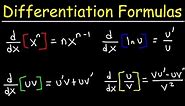 Differentiation Formulas - Notes