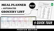 Meal Planner and Automated Grocery List - Google Sheets Template - Plan your Meals for the Month