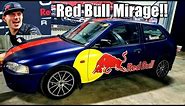 Our Mitsubishi Mirage Track Car gets a new Red Bull Livery Wrap