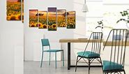 5 Piece Canvas Wall Art Field of Blooming Sunflowers Prints