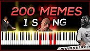 200 MEMES in 1 SONG | PIANO TUTORIAL